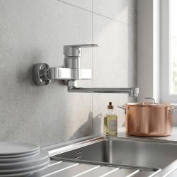 modern-chrome-kitchen-faucet-wall-mounted